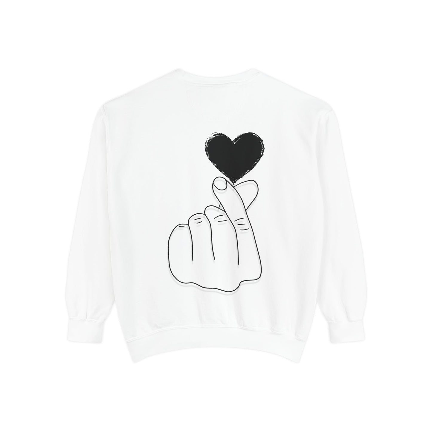 Unisex Garment-Dyed Sweatshirt with Heart Design - Cozy & Stylish