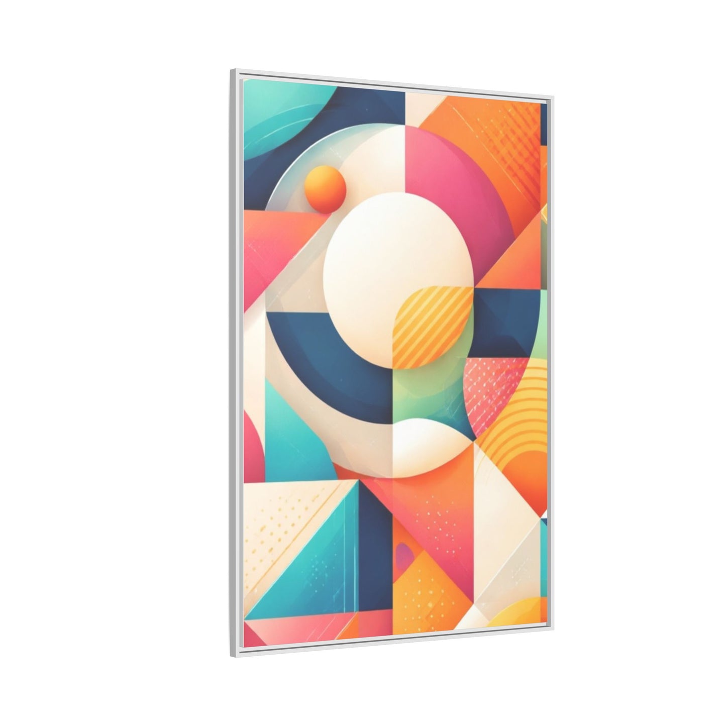 Colorful Geometric Abstract Art Matte Canvas Framed