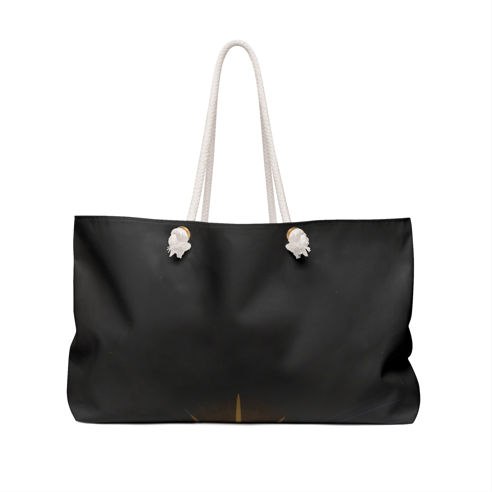 Sunburst Minimalist Graphic Weekender Bag | Black Beach Tote - TRV
