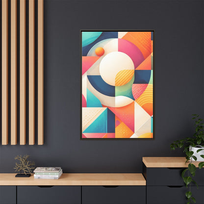 Colorful Geometric Abstract Art Matte Canvas Framed