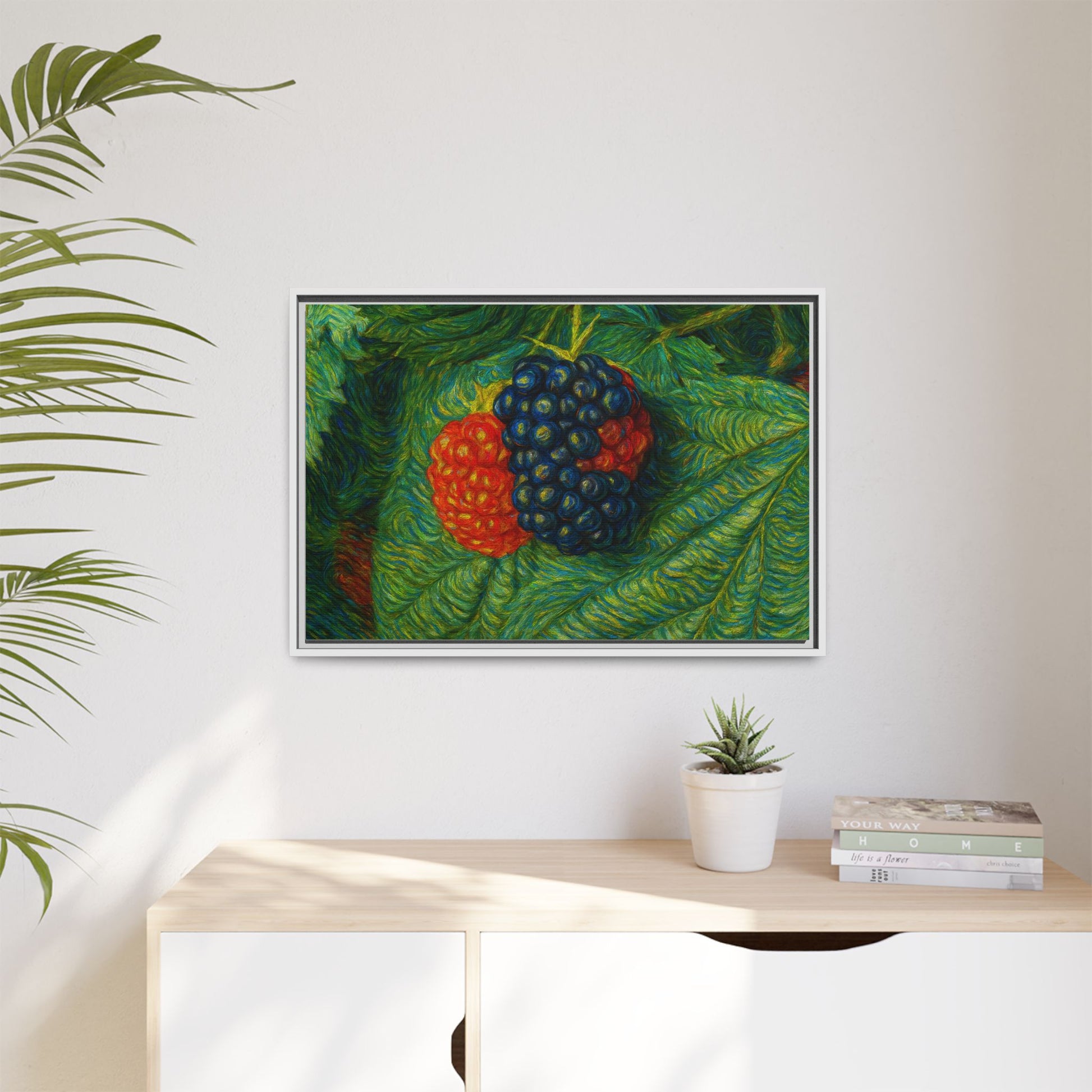 Van Gogh Style Blackberry Canvas Art, Framed Wall Decor, Botanical Print, Summer Home Decor, Gift for Garden Lovers - TRV