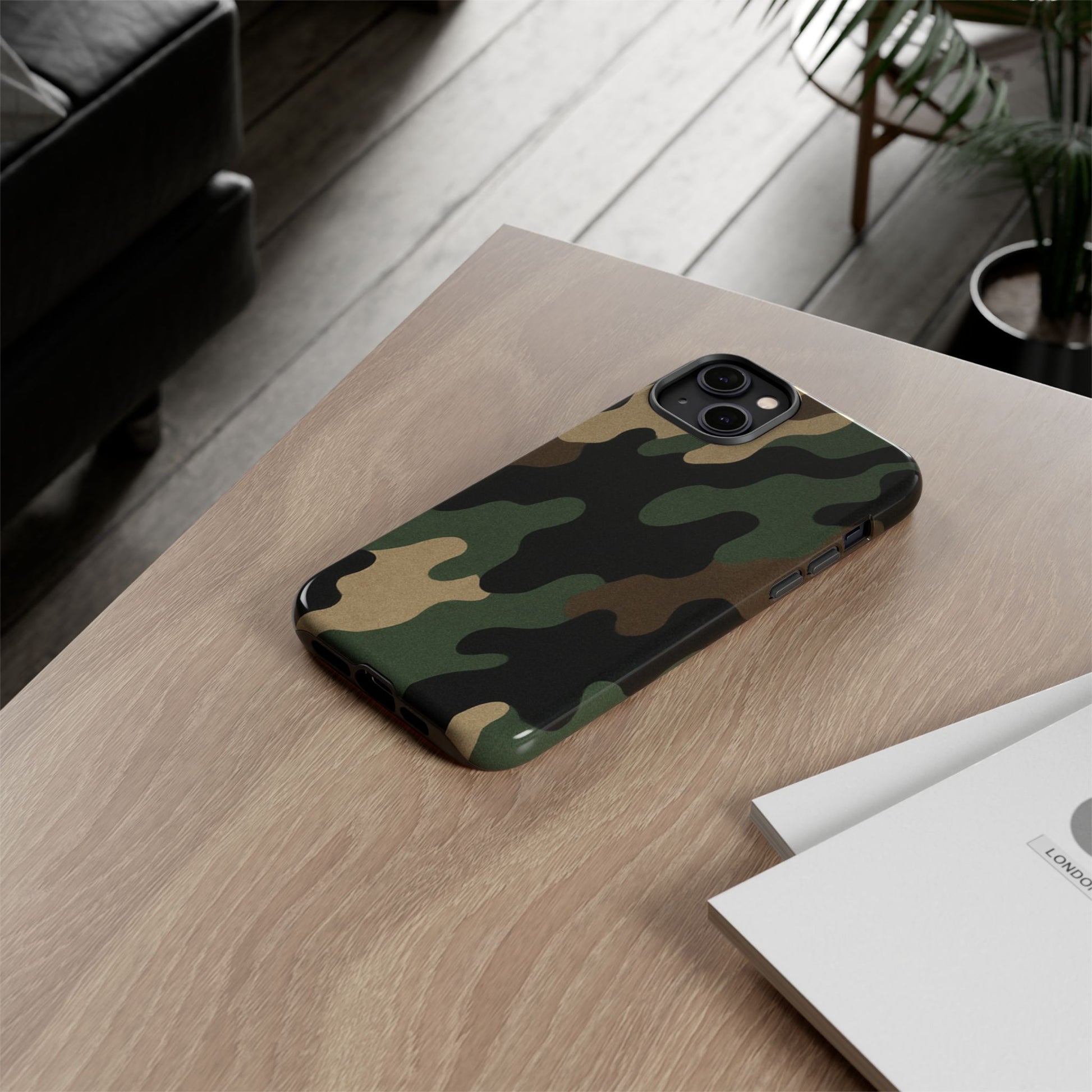 Camouflage Phone Case, Tough Phone Cover, Military Style Accessory, Protective Case for Men, Gifts for Soldiers - TRV