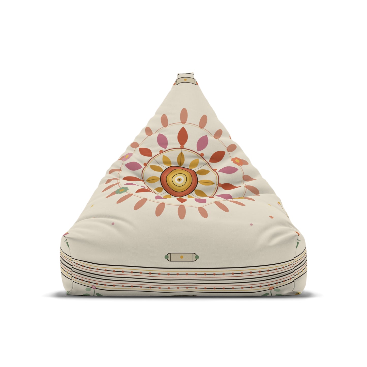Boho Sunburst Bean Bag Cover — Floral Mandala Pattern