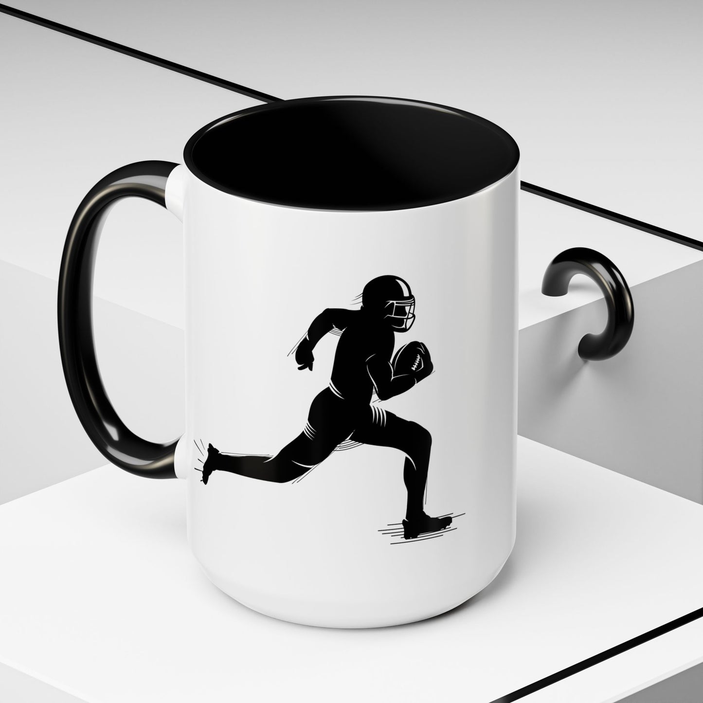 Football Player Themed Accent Coffee Mug, Sports Fan Gift, Unique Mug for Athletes, Coffee Lover, Game Day Essential - TRV