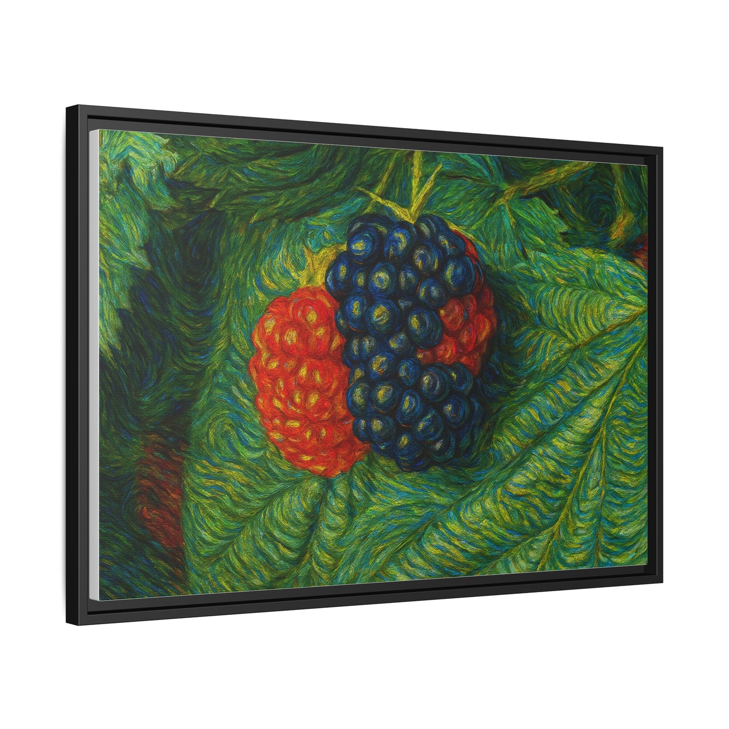 Van Gogh Style Blackberry Canvas Art, Framed Wall Decor, Botanical Print, Summer Home Decor, Gift for Garden Lovers - TRV