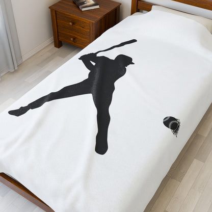 Baseball Player Plush Blanket | Soft Sports Throw, Cozy Gift for Athletes, Home Decor, Game Day Blanket, Perfect for Birthdays - TRV