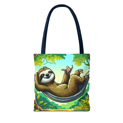 Relaxed Sloth Tote Bag, Cute Eco-Friendly Bag, Gift for Animal Lovers, Beach Bag, Reusable Shopping Tote - TRV