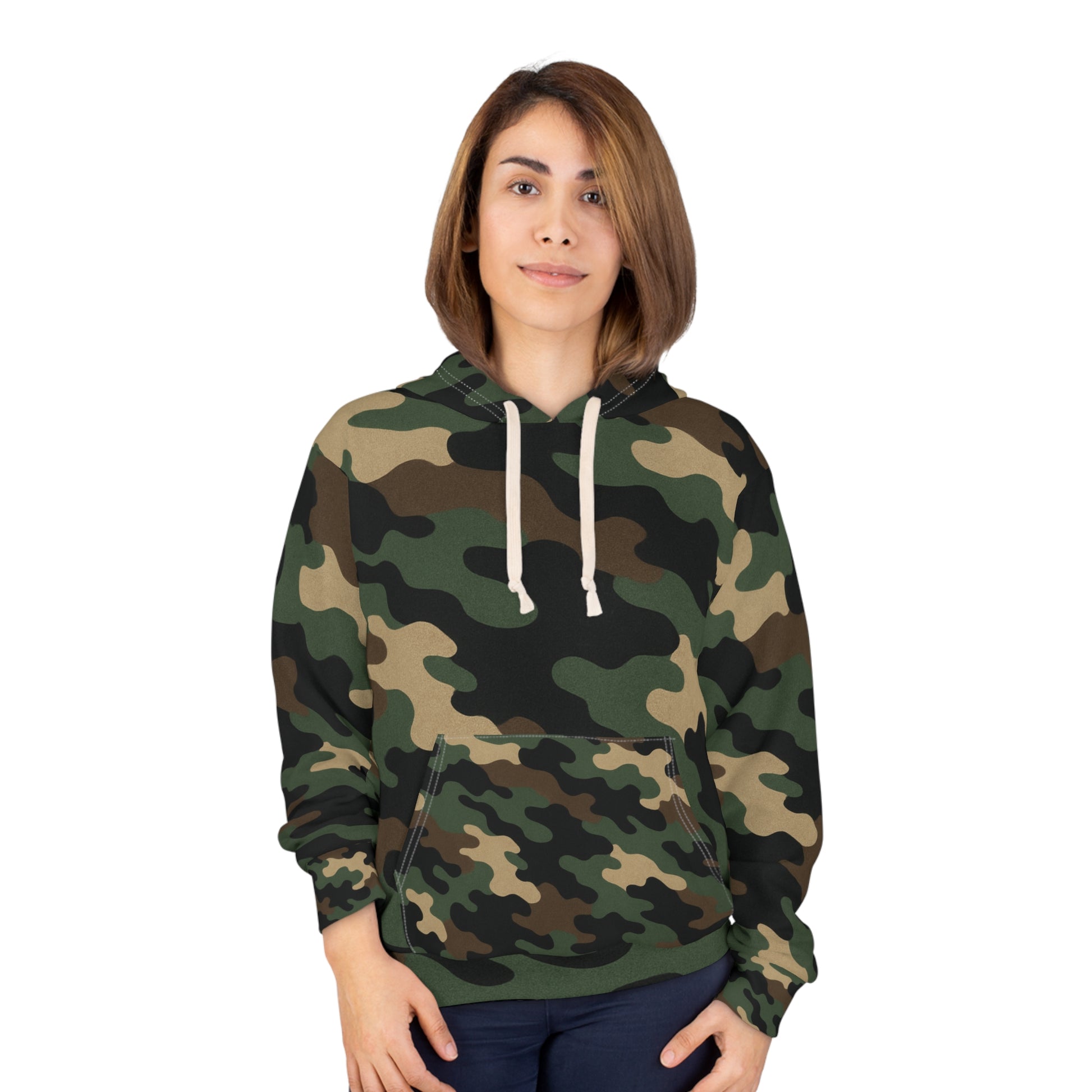 Camo Print Unisex Pullover Hoodie - Stylish, Comfortable, Perfect for Outdoor Adventures, Gifts for Him and Her, Casual Wear, All-Season - TRV