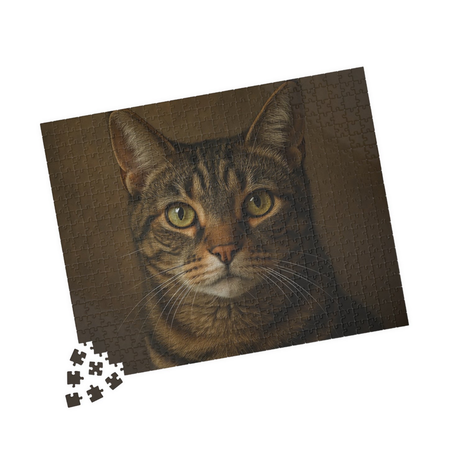 Tabby Cat Portrait Jigsaw Puzzle — Realistic Pet Photography Puzzle (110/252/520/1014 pcs)
