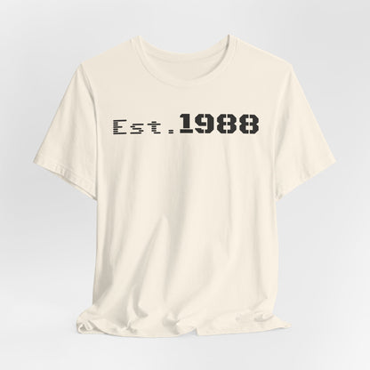 Est. 1988 Unisex Jersey Tee, Vintage Birthday Shirt, Casual Everyday Wear, Gift for Him or Her, Anniversary Celebration Tee