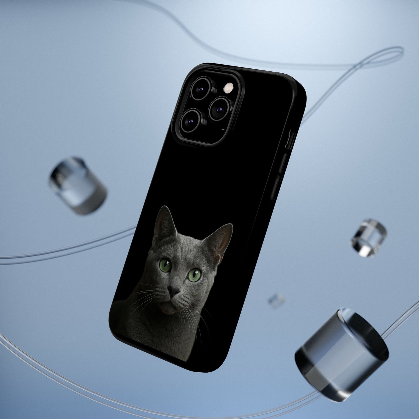 Russian Blue Cat Phone Case — Magnetic Impact-Resistant iPhone Cover