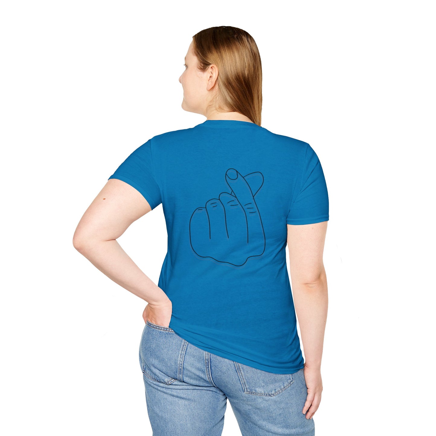 Trendy Unisex Softstyle T-Shirt with Love Hand Gesture Design