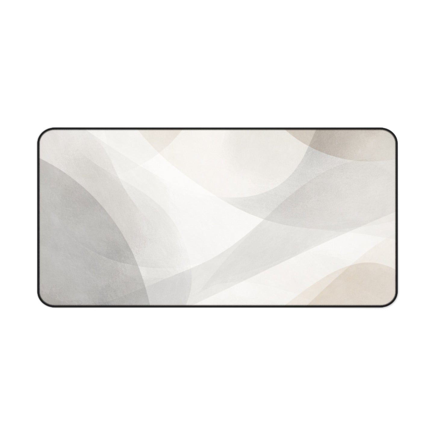 Neutral Abstract Waves Desk Mat | Minimal Office Mouse Pad