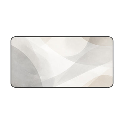 Neutral Abstract Waves Desk Mat | Minimal Office Mouse Pad