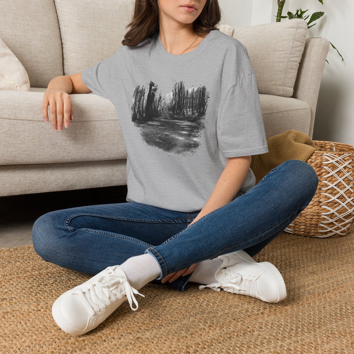 Minimalist Nature-Inspired Unisex Softstyle T-Shirt, Casual Wear, Everyday Style, Gift for Nature Lovers, Eco-Friendly Fashion