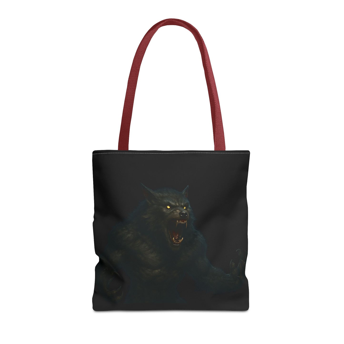 Fierce Werewolf Tote Bag, Halloween Accessories, Dark Art Tote, Animal Lover Gift, Geeky Shopping Bag - TRV