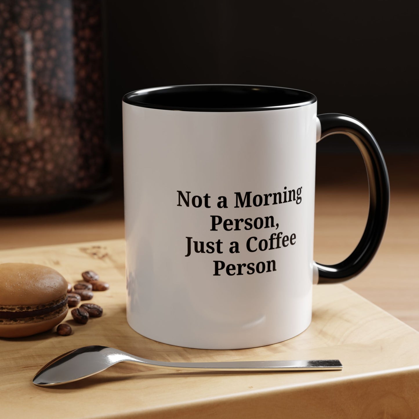 Not a Morning Person Coffee Mug, Fun Coffee Lover Gift, Black Accent Mug, Perfect for Coffee Addicts, Funny Drinkware