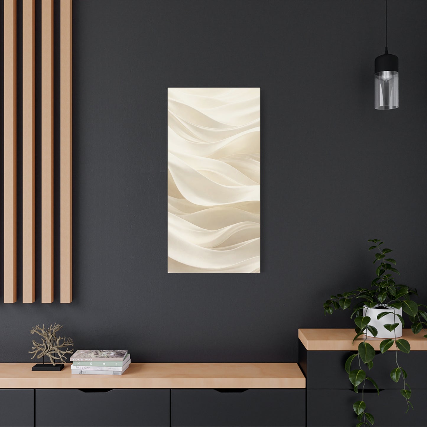 Neutral Abstract Wave Art Matte Canvas