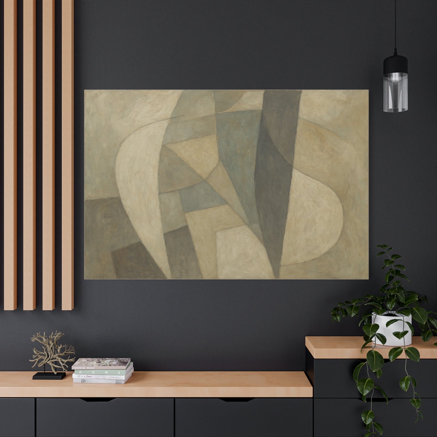 Abstract Neutral Geometric Shapes Matte Canvas - TRV