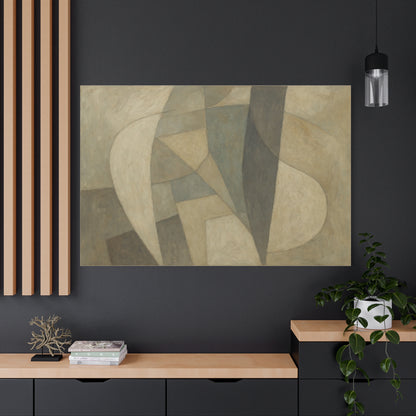Abstract Neutral Geometric Shapes Matte Canvas - TRV