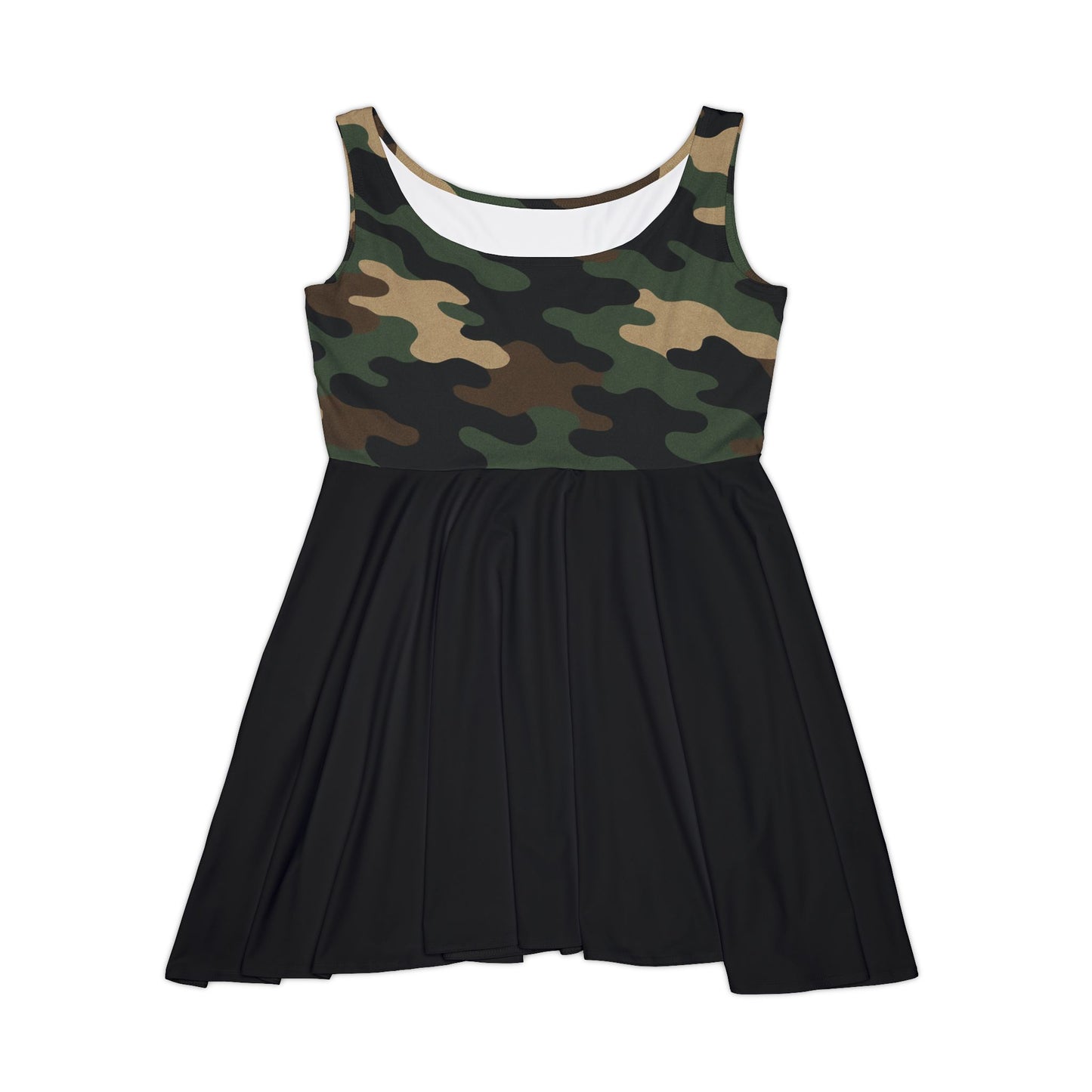 Camo Print Women's Skater Dress, Trendy Summer Dress, Casual Day Out, Spring Fashion, Perfect for Parties, Outdoor Events, Weekend Wear - TRV