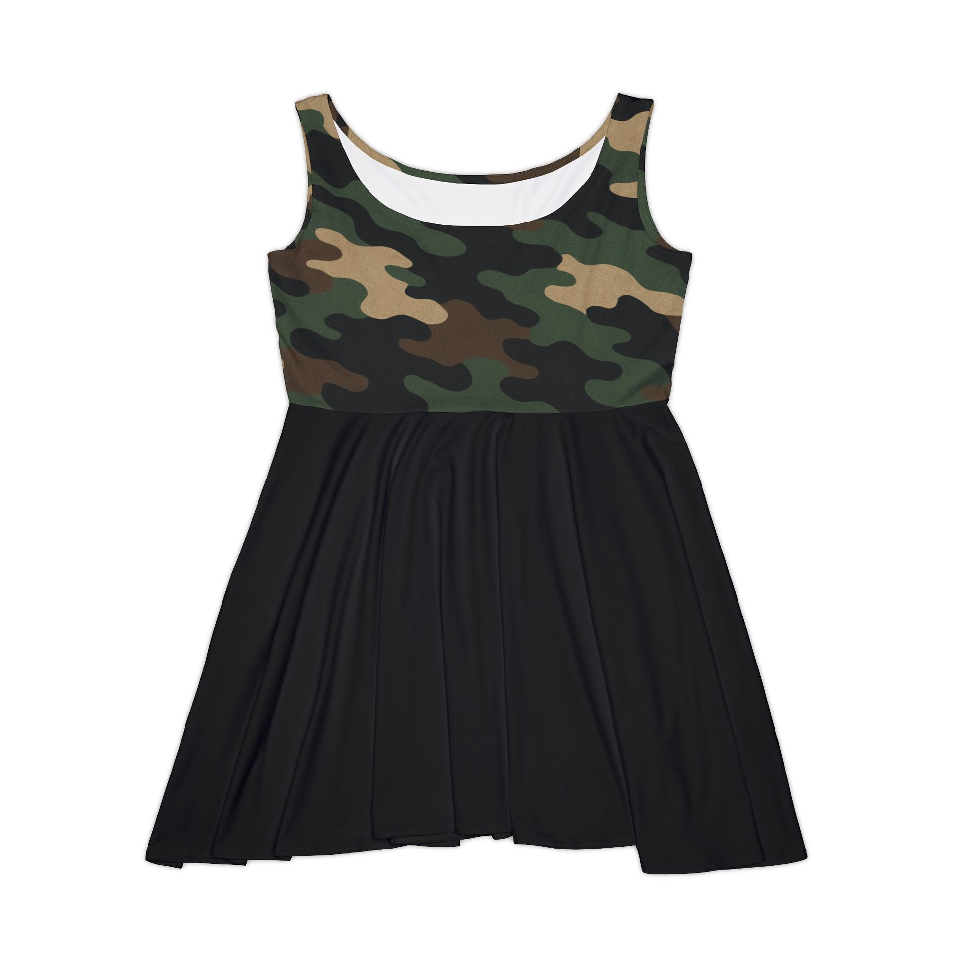 Camo Print Women's Skater Dress, Trendy Summer Dress, Casual Day Out, Spring Fashion, Perfect for Parties, Outdoor Events, Weekend Wear - TRV