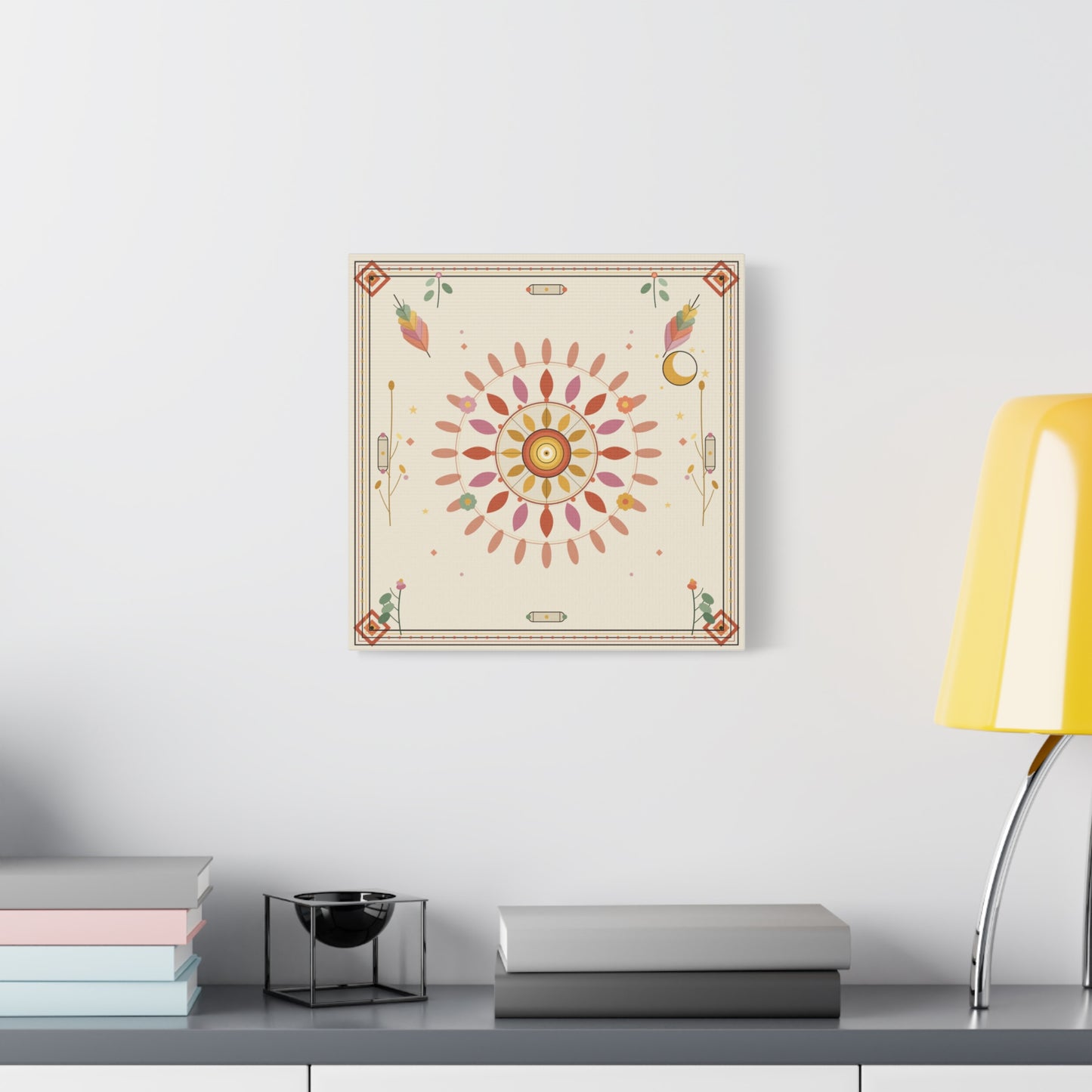 Boho Sun Mandala Matte Canvas