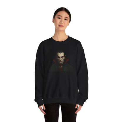 Gothic Horror Sweatshirt, Cozy Vampire Sweatshirt, Spooky Apparel, Halloween Costume Top, Unisex Halloween Sweatshirt