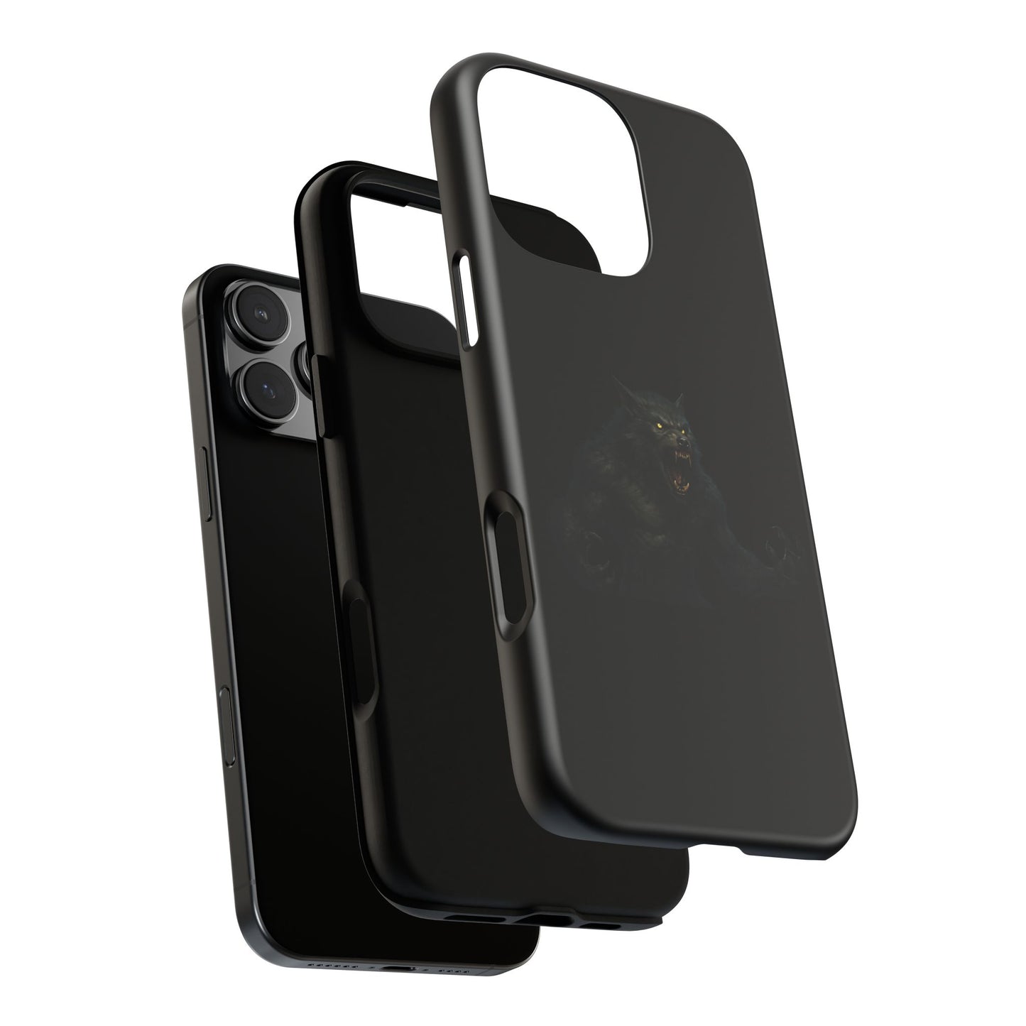 Werewolf Phone Case, Tough Cases, Black Panther Design, Gift for Animal Lovers, Phone Accessories, Fierce Phone Protection - TRV