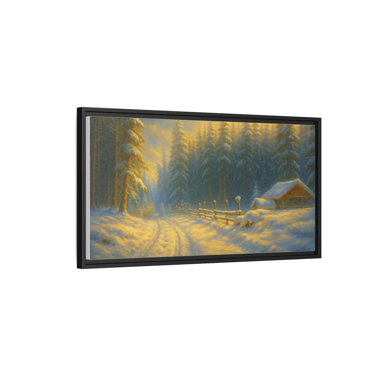 Wall Art Print, Winter Cabin Decor, Nature Scene, Holiday Gift, Cabin Vibes, Christmas Decoration, Matte Canvas, Framed - TRV