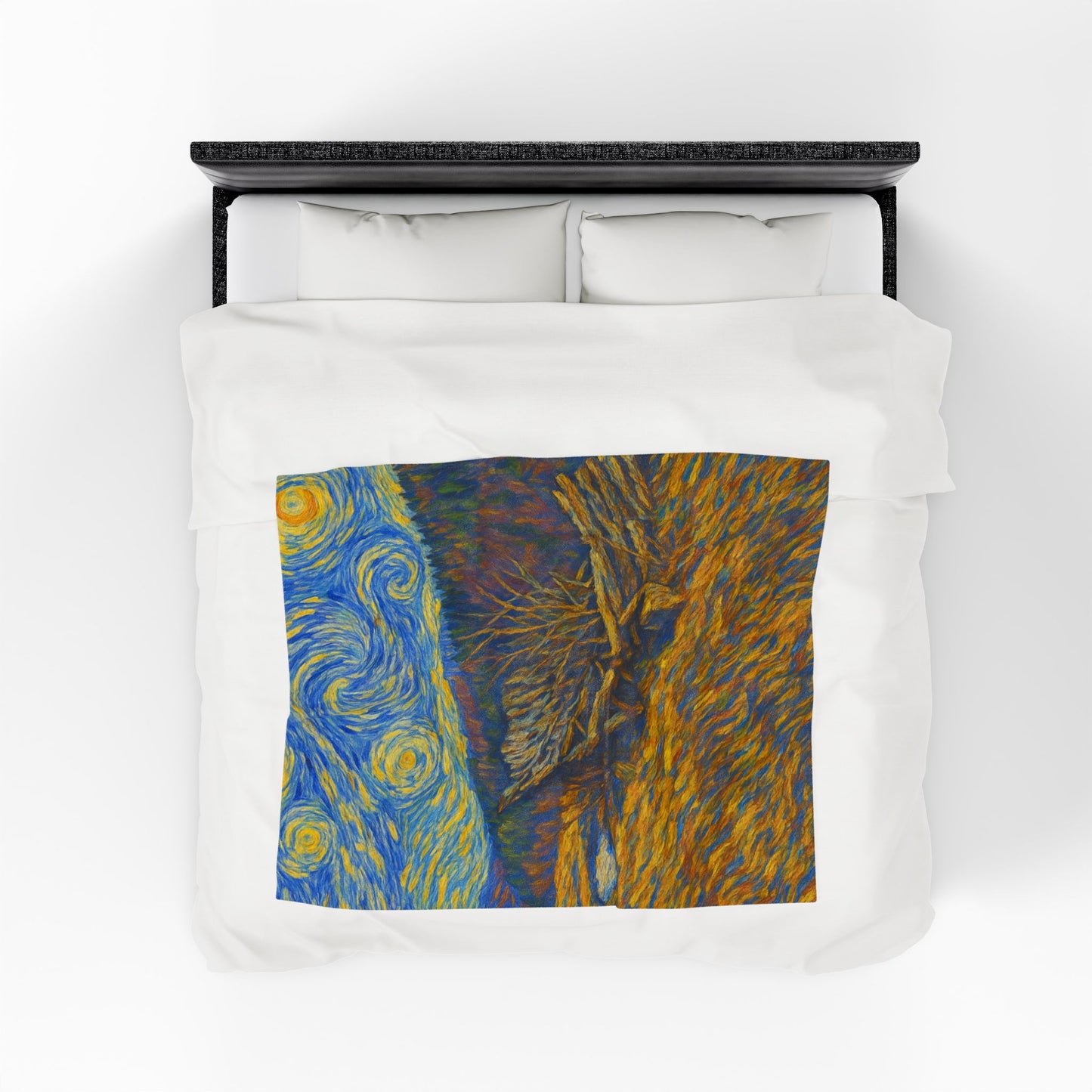 Starry Night Velveteen Plush Blanket, Cozy Throw Blanket for Home Decor, Gift for Art Lovers, Perfect for Christmas or Home Warmth - TRV