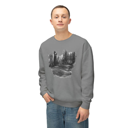 Scenic Minimalist Crewneck Sweatshirt - Cozy Art Tee for Nature Lovers, Gift for Her, Layering Essential, Perfect for Fall, Everyday Wear - TRV