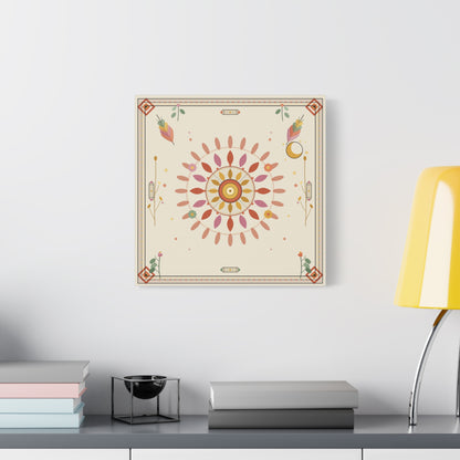 Boho Sun Mandala Matte Canvas