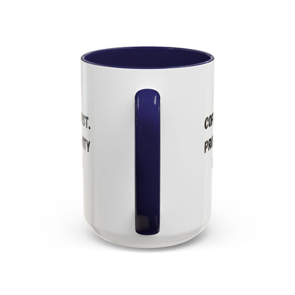 Coffee First Productivity Later Mug - Fun Office Gift, Motivational Coffee Cup, Black Handle Mug, Home Office Decor, Thoughtful Gift