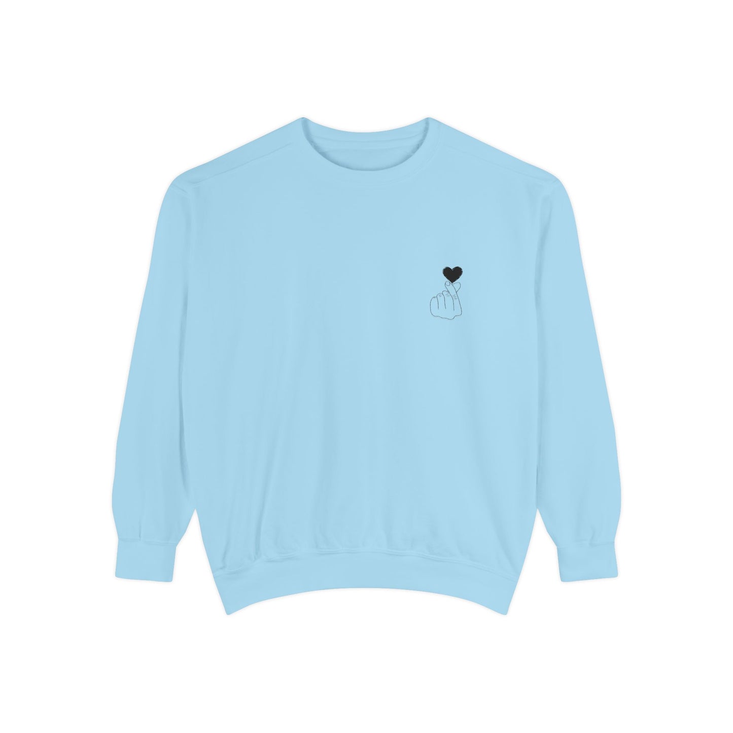 Unisex Garment-Dyed Sweatshirt with Heart Design - Cozy & Stylish