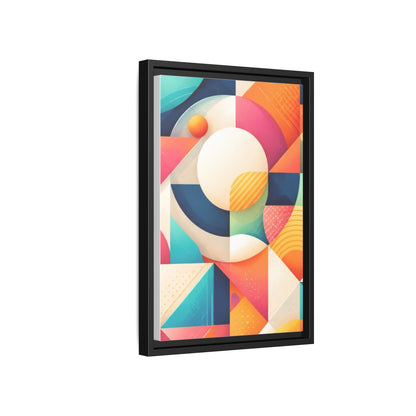 Colorful Geometric Abstract Art Matte Canvas Framed