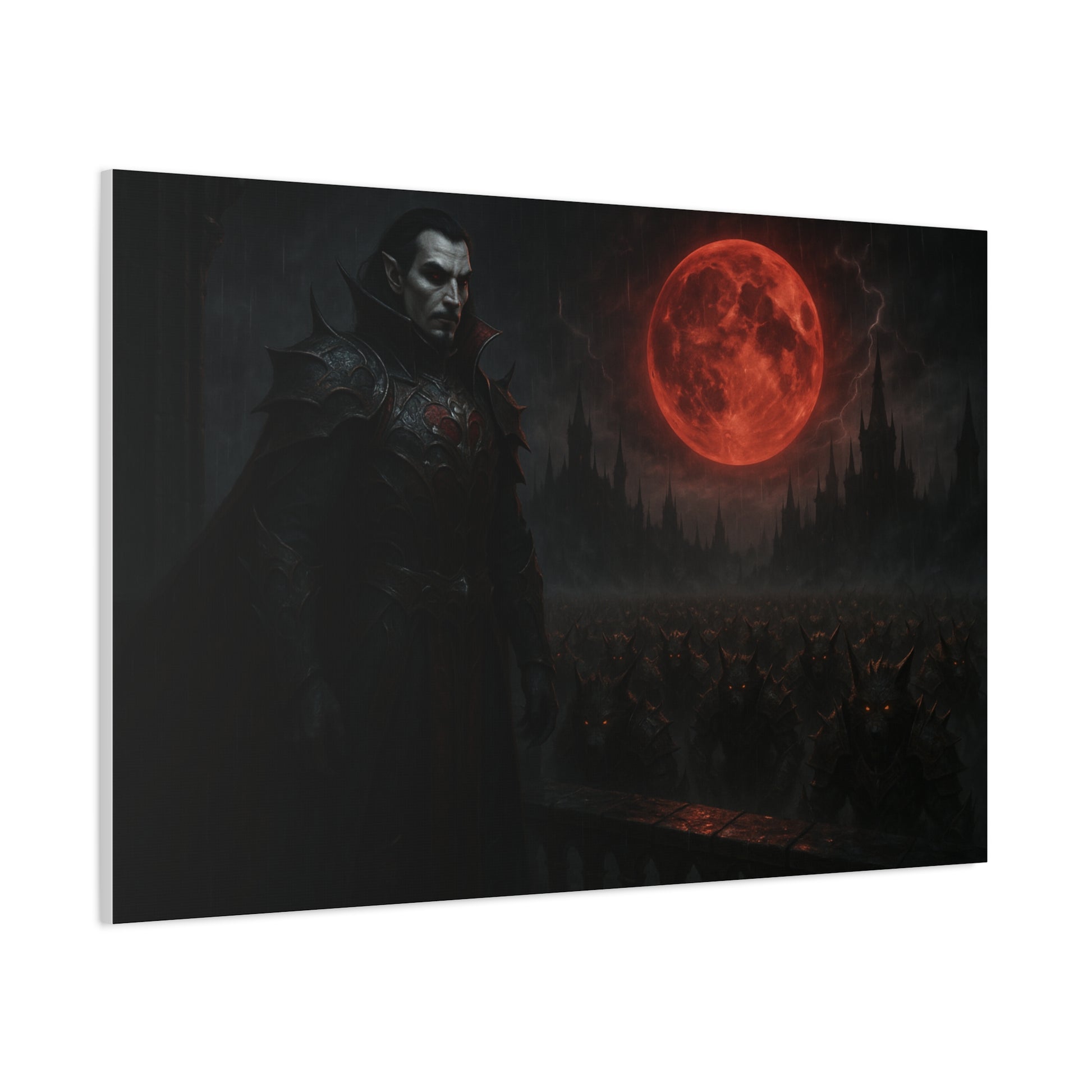 Dracula Canvas Art: Gothic Vampire with Blood Moon, Fantasy Wall Decor, Dark Aesthetic Print, Horror Art, Halloween, Gothic Home Decor - TRV