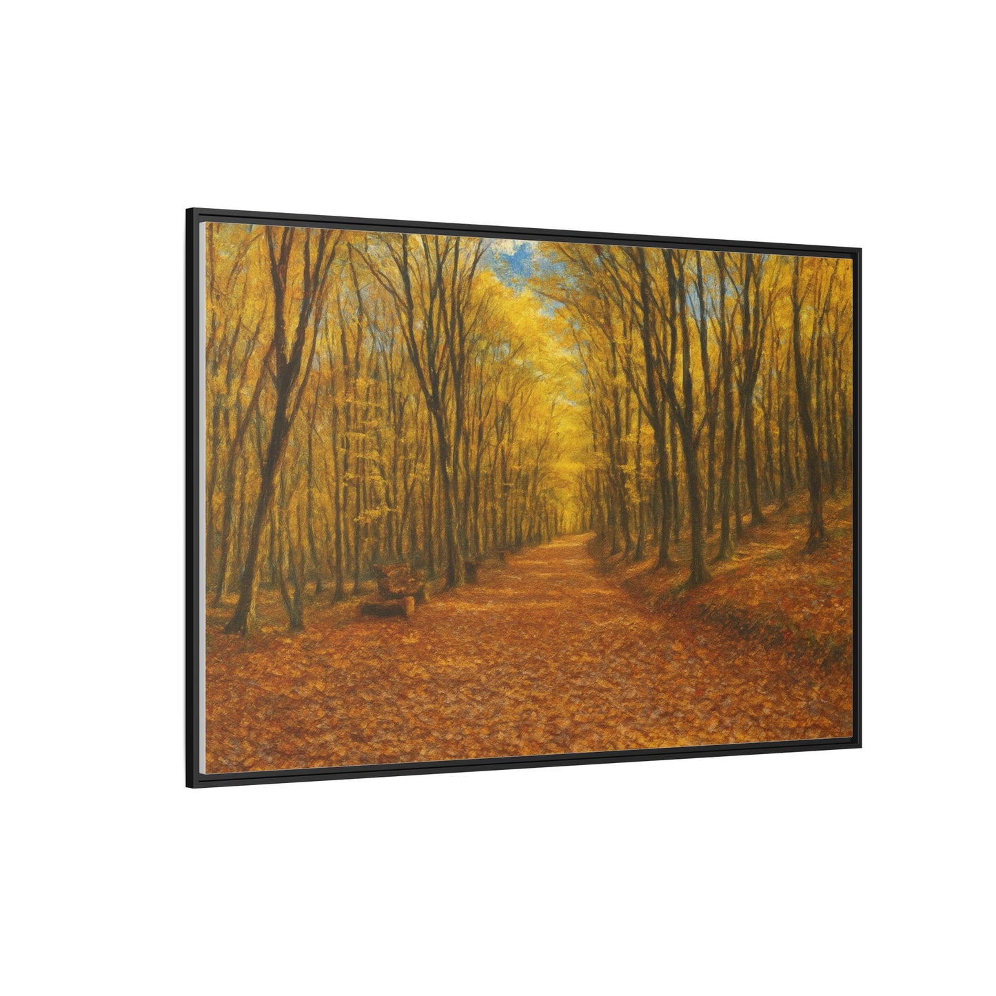 Autumn Forest Framed Canvas Art, Cozy Wall Decor, Nature Inspired Gift, Fall Home Accent, Perfect for Thanksgiving - TRV