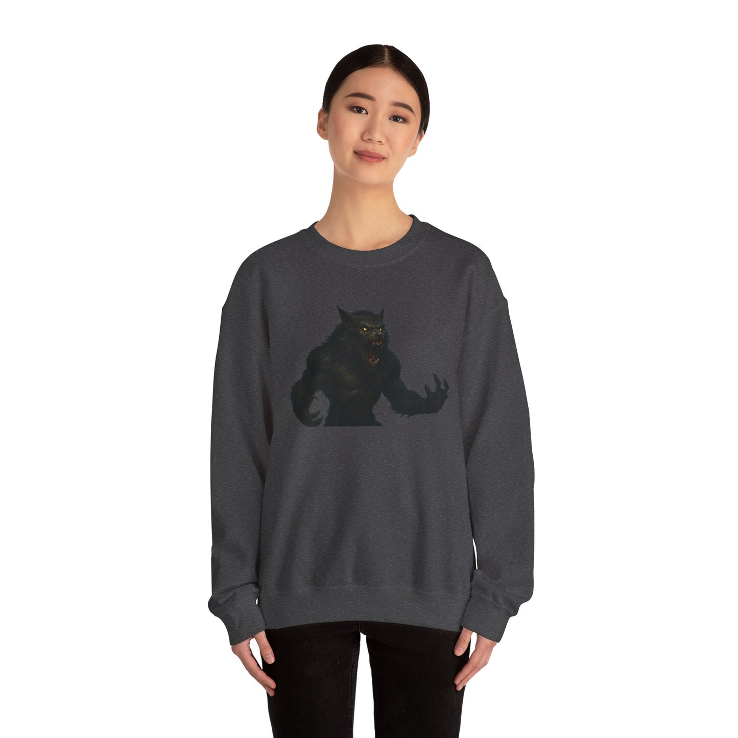 Fierce Werewolf Graphic Sweatshirt, Cozy Unisex Crewneck, Perfect for Casual Outfits, Halloween Apparel, Everyday Wear