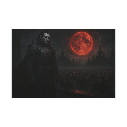 Dracula Canvas Art: Gothic Vampire with Blood Moon, Fantasy Wall Decor, Dark Aesthetic Print, Horror Art, Halloween, Gothic Home Decor - TRV