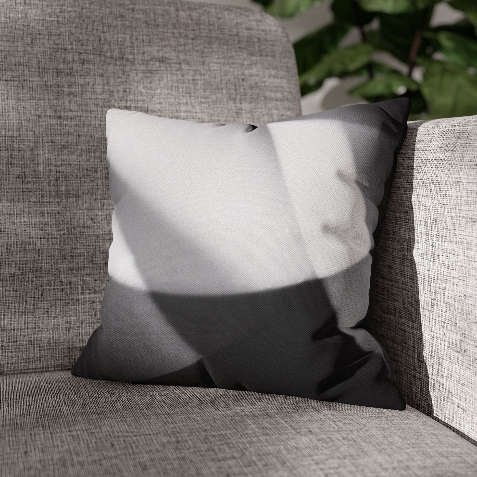Abstract black and white square pillowcase featuring modern home decor design by Printify, suitable for sofa or bed accents.