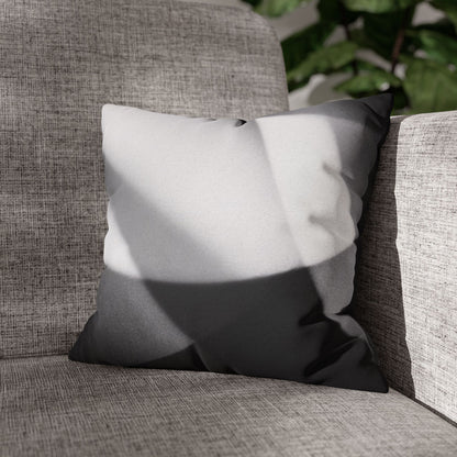 Abstract black and white square pillowcase featuring modern home decor design by Printify, suitable for sofa or bed accents.