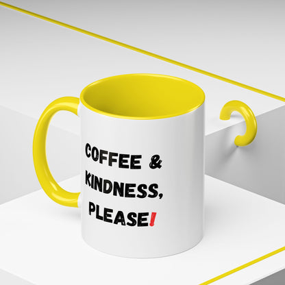 Coffee & Kindness Mug - Inspirational Coffee Cup, Gift for Friends, Office Decor, Encouragement, Morning Motivation