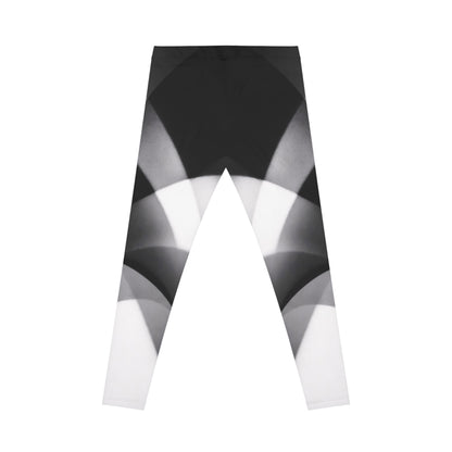 Monochrome Geometric Pattern Leggings | Black White Abstract Symmetry