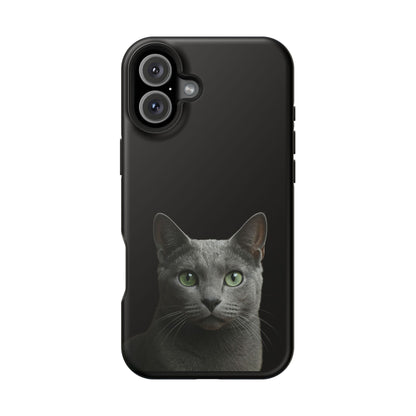 Russian Blue Cat Phone Case — Magnetic Impact-Resistant iPhone Cover