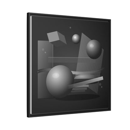 Monochrome Geometric Spheres Canvas Framed Wall Art | Matte Print