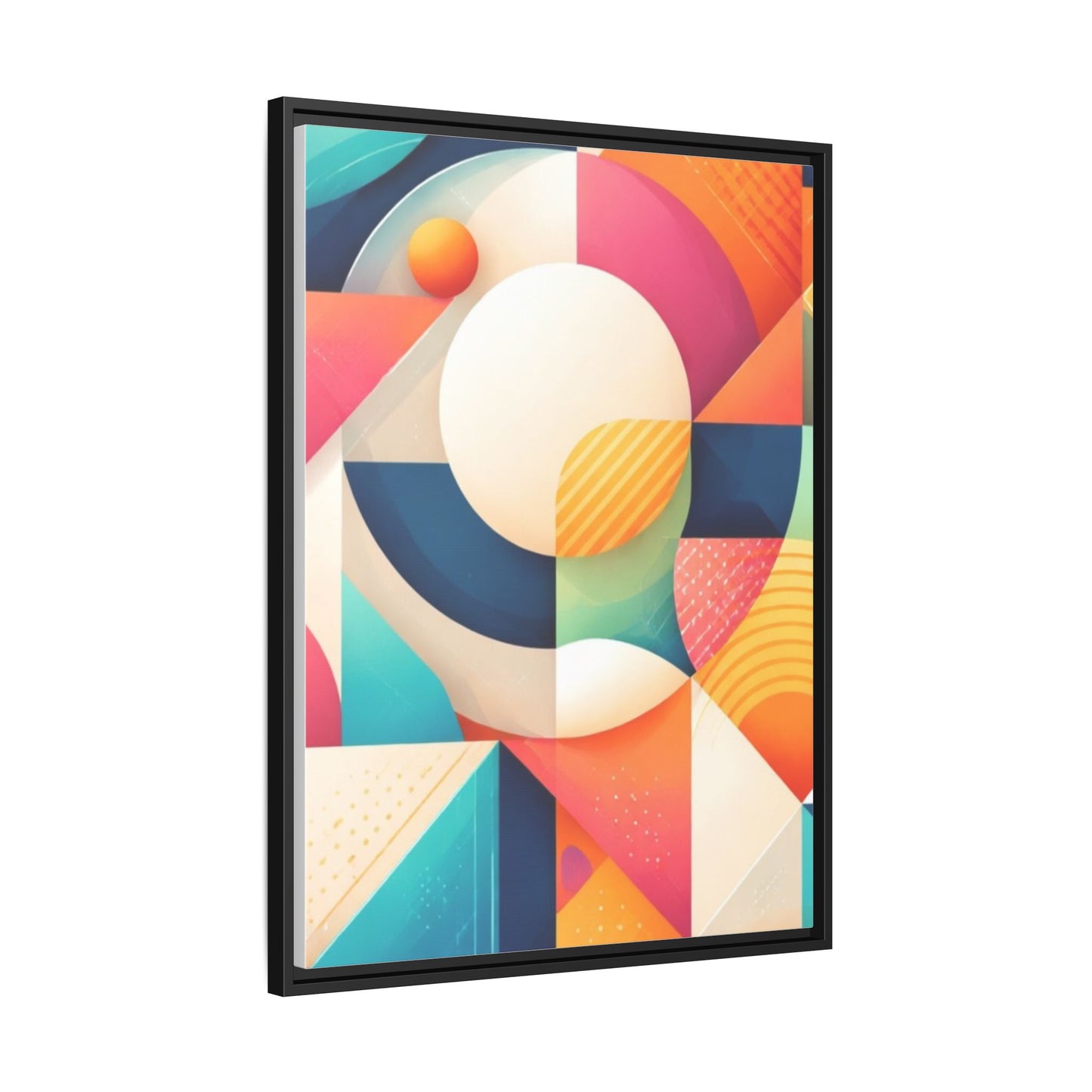Colorful Geometric Abstract Art Matte Canvas Framed