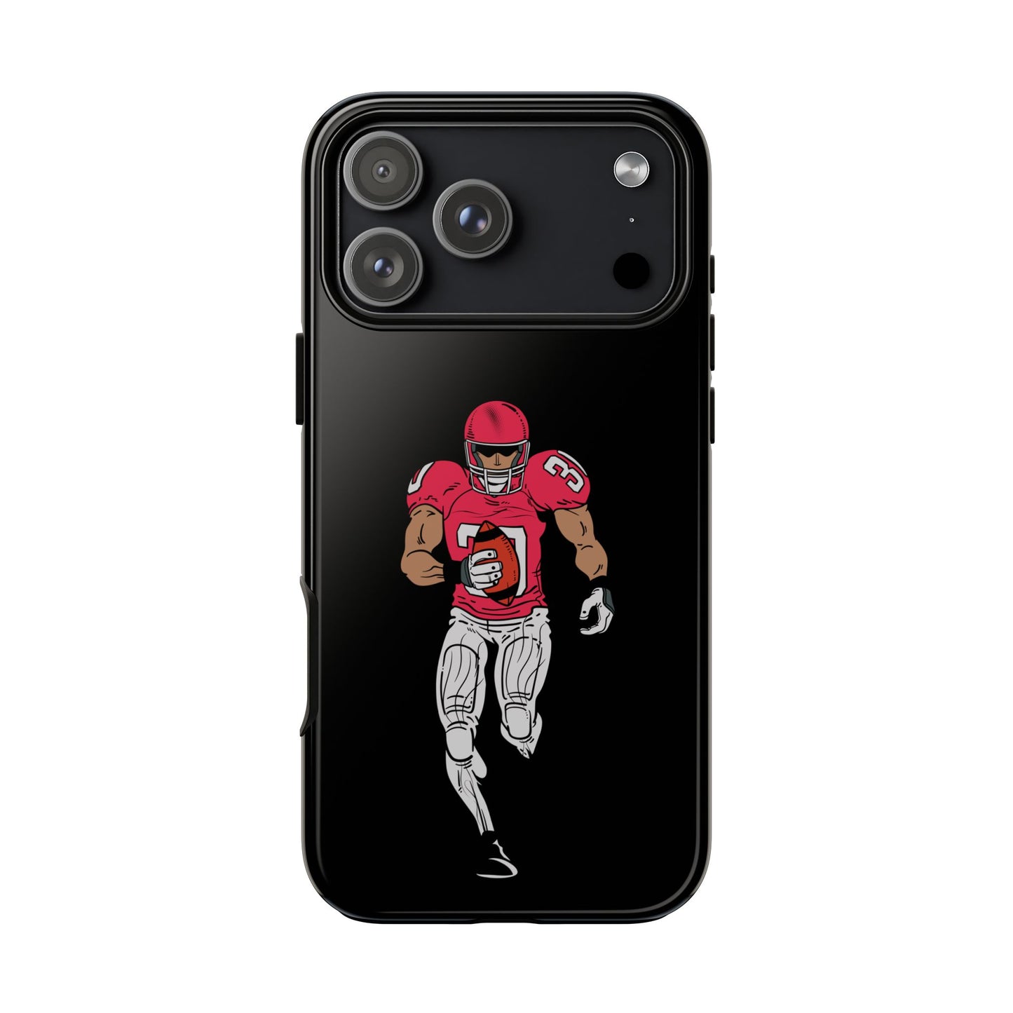 Football Player Tough Phone Case – Protective Black Sports iPhone Case
