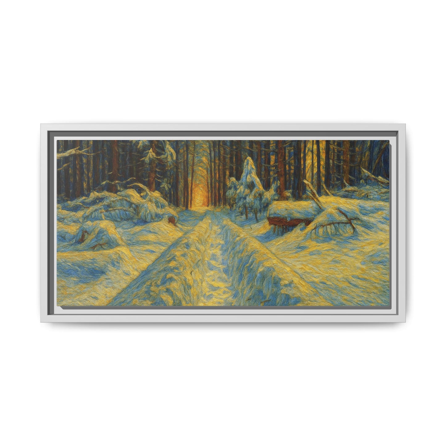 Canvas Art, Winter Landscape Wall Decor, Nature Lovers Gift, Seasonal Decor, Holiday Wall Art, Cozy Home Decoration, Framed Matte Canvas - TRV