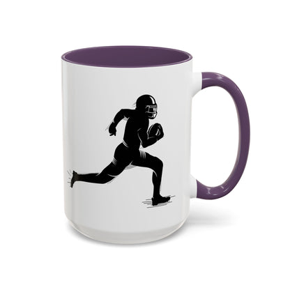 Football Player Themed Accent Coffee Mug, Sports Fan Gift, Unique Mug for Athletes, Coffee Lover, Game Day Essential - TRV